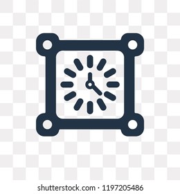 Clock vector icon isolated on transparent background, Clock transparency concept can be used web and mobile