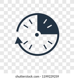 Clock vector icon isolated on transparent background, Clock transparency logo concept