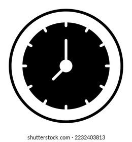 Clock vector icon isolated on white background