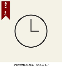 Clock vector icon with line design