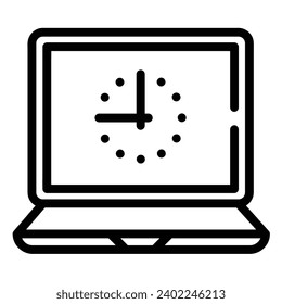 Icono del vector de reloj, icono de estilo lineal, de la colección de iconos Trabajar en progreso, aislado en fondo blanco