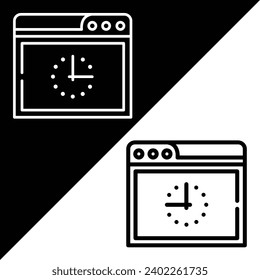 Clock Vector Icon, Lineal style icon, from Work in Progress icons collection, isolated on Black and white Background.