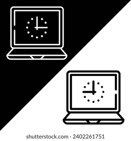 Clock Vector Icon, Lineal style icon, from Work in Progress icons collection, isolated on Black and white Background.