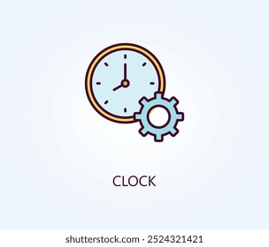 Clock Vector, Icon Or Logo Sign Symbol Illustration