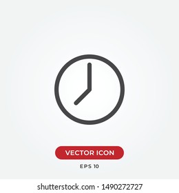 Clock vector icon in modern design style for web site and mobile app