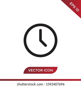 Clock vector icon in modern design style for web site and mobile app