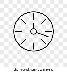 Clock vector icon on transparent background, Clock icon