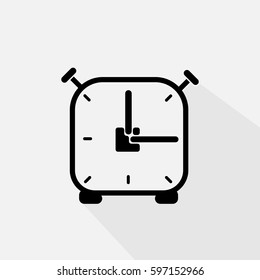 Clock Vector Icon, The outlined symbol of alarm clock. Simple, modern flat vector illustration for mobile app, website or desktop app 