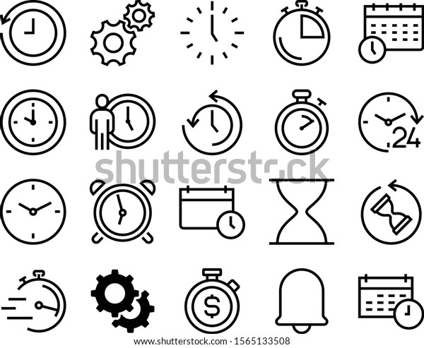 clock vector icon set such as: mute, history,\
online, businessman, doorbell, badge, push, year, holiday, center,\
payment, standing, signal, number, timely, art, action, investment,\
process, manager
