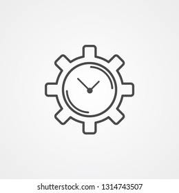 Clock vector icon sign symbol