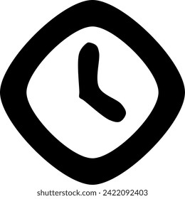 clock vector icon - simple round curve
