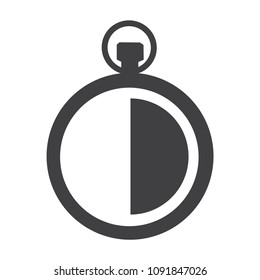 Clock vector icon. Stopwatch sign, symbol. 30 minute timer