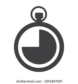 Clock vector icon. Stopwatch sign, symbol. 45 minute timer