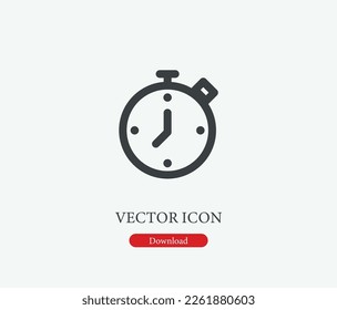 Icono de vector de reloj. Símbolo en estilo de arte de línea para diseño, presentación, sitio web o elementos de aplicaciones móviles, logotipo. Ilustración del símbolo de cuenta regresiva. Gráficos vectoriales de píxeles - Vector