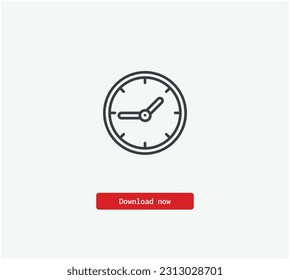 Clock vector icon. Symbol in Line Art Style for Design, Presentation, Website or Apps Elements, Logo. Pixel vector graphics - Vector