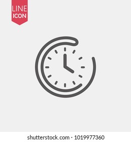 Clock vector icon. Time vector illustration. Trendy Flat style for graphic design, Web site, UI