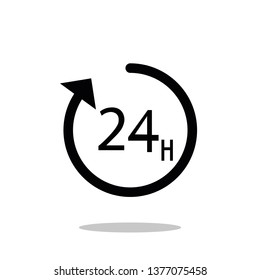 Clock vector icon. Time vector illustration. Trendy Flat style for graphic design, Web site, UI