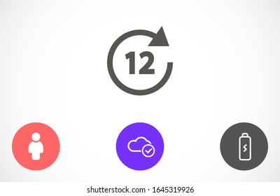 Icono de vector de reloj. Ilustración del vector de tiempo. Estilo plano moderno para diseño gráfico, sitio Web, interfaz de usuario