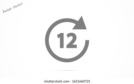 Clock vector icon. Time vector illustration. Trendy Flat style for graphic design, Web site, UI