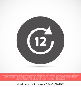 Clock vector icon. Time vector illustration. Trendy Flat style for graphic design, Web site, UI