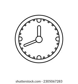 Icono de vector de reloj, signo de ilustración de hora. Símbolo o logotipo de alarma.