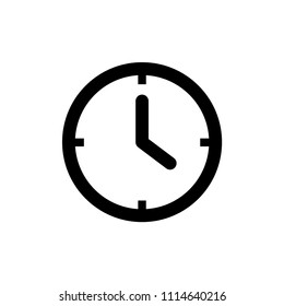 Clock vector icon, time symbol. Simple, flat design for web or mobile app