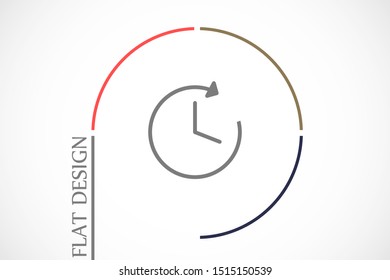 Clock vector icon. watch for time tracking icon. clock world icon. clock hinged icon. 10 EPS lorem ipsum. flat design.