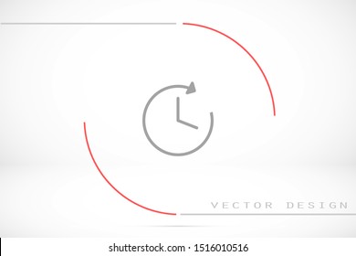 Clock vector icon. watch for time tracking icon. clock world icon. clock hinged icon. 10 EPS lorem ipsum. flat design.