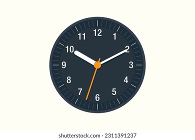 Clock vector icons. Physics, speed, time, motion, energy. Readable and clock at different times. Isolated clock icon. Sports timer for competitions. Clock icon in flat style. Working time.