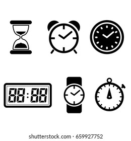 clock vector icons set