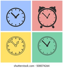 Clock vector icons set. Illustration isolated for graphic and web design.