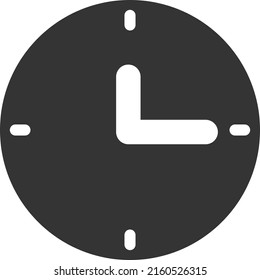 Clock vector illustration. Flat illustration iconic design of clock, isolated on a white background.