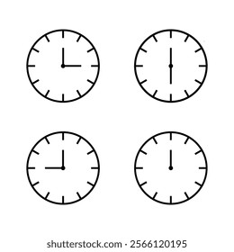 Clock vector illustration. Icon symbol