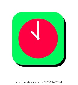 Clock vector illustration icon. Clock icon in two-dimensional shape. The concept of deadline time and timer by using a clock modern icon.