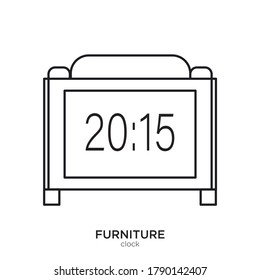 Clock vector illustration lineal color and filled design