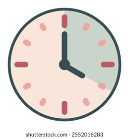 Clock Vector Illustration: Modern Classic Color