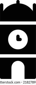 ilustración del vector de reloj en un fondo transparente. Símbolos de calidad superior. Iconos vectoriales de glifos para diseño de conceptos y gráficos. 
