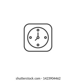 Clock Vector Illustration, outline sign