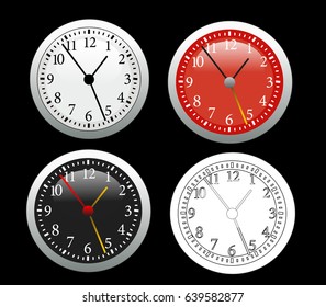 Clock vector illustration set