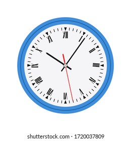 Clock vector illustration, simple cartoon, flat design