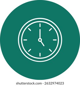Clock Vector Line Circle Icon Design