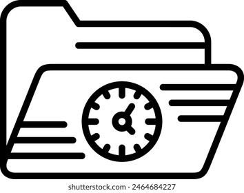Clock Vector Line Icon Design