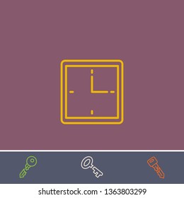 clock vector line icon.Basic element illustration.clock vector outline symbol design.Bonus broken key graphic concept