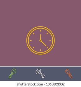 clock vector line icon.Basic element illustration.clock vector outline symbol design.Bonus broken key graphic concept