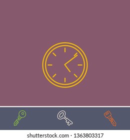 clock vector line icon.Basic element illustration.clock vector outline symbol design.Bonus broken key graphic concept