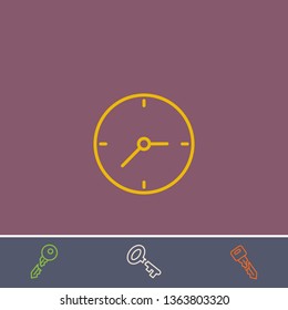 clock vector line icon.Basic element illustration.clock vector outline symbol design.Bonus broken key graphic concept