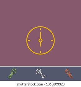 clock vector line icon.Basic element illustration.clock vector outline symbol design.Bonus broken key graphic concept