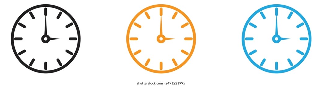 Clock vector logo set collection for web app ui