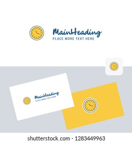 Clock  vector logotype with business card template. Elegant corporate identity. - Vector