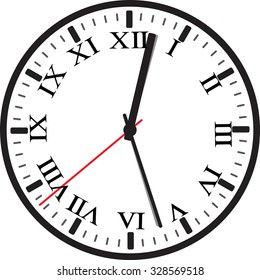 clock vector on white 